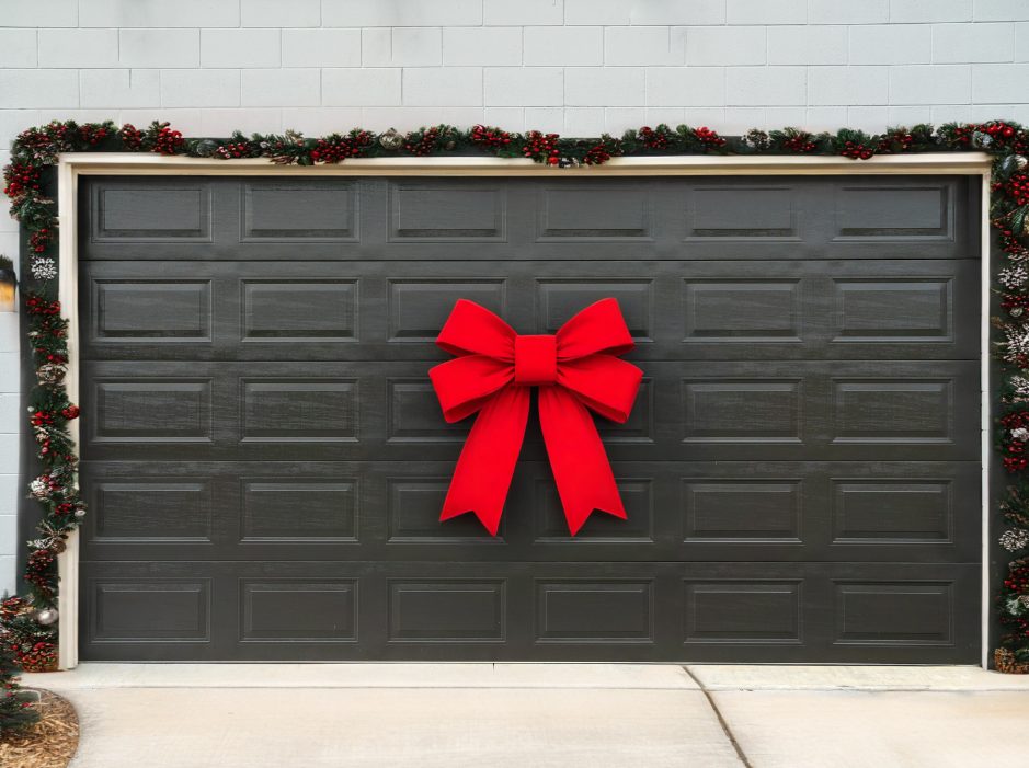 A tidy two car garage door on a suburban home